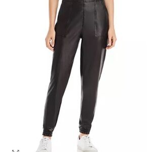 SPANX Black Leather Joggers